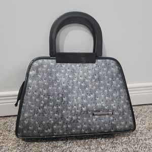 Vintage Grey Snakeprint Satchel Handbag